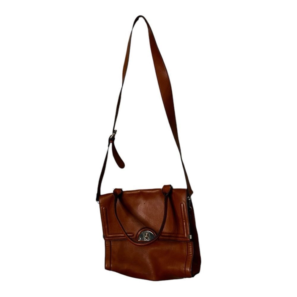 Aldo faux leather messenger bag camel brown